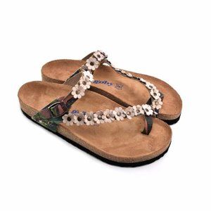 Goby Shoes - Genuine Leather Flower Flip-Flop